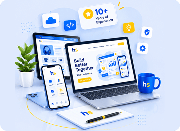 Digital service packages for website development, mobile apps, and business solutions